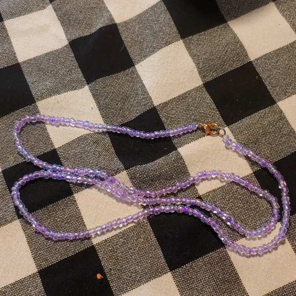 Purple glass bead necklace - Picture 1 of 2
